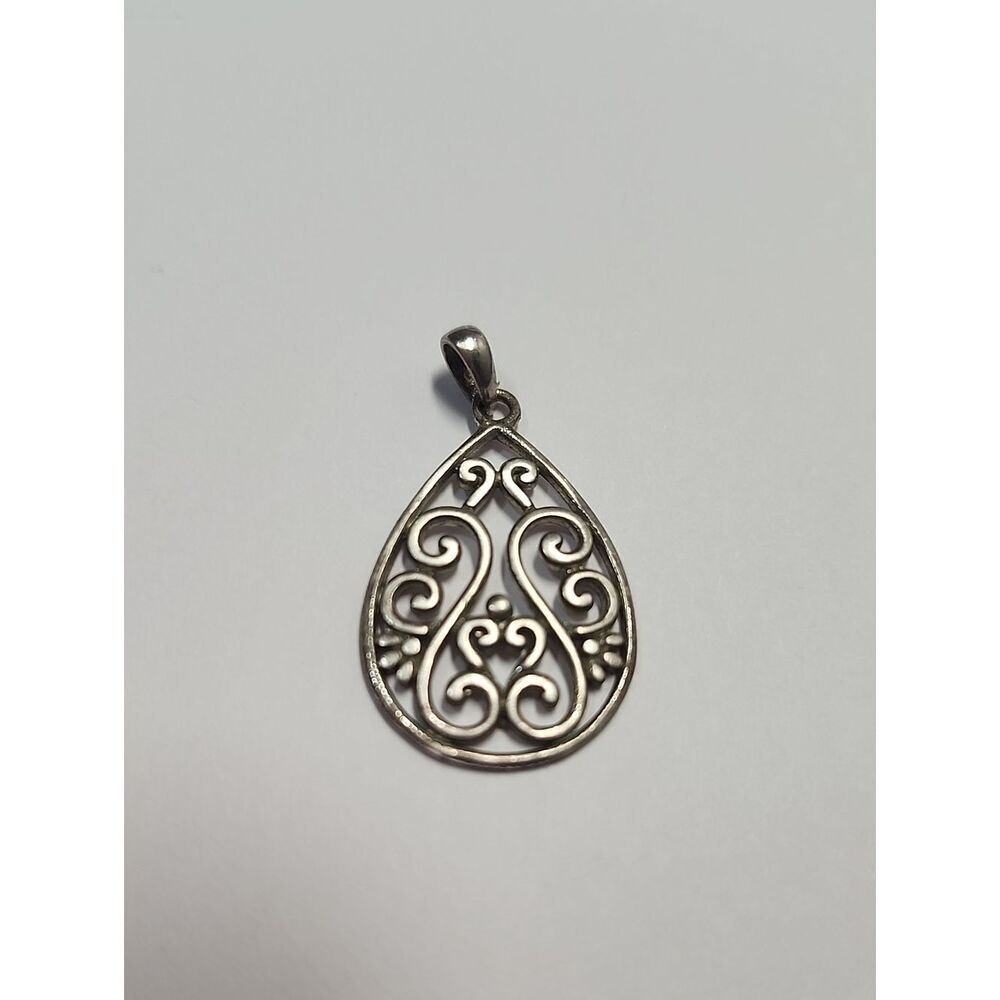 Sterling Silver Teardrop Filigree Pendant